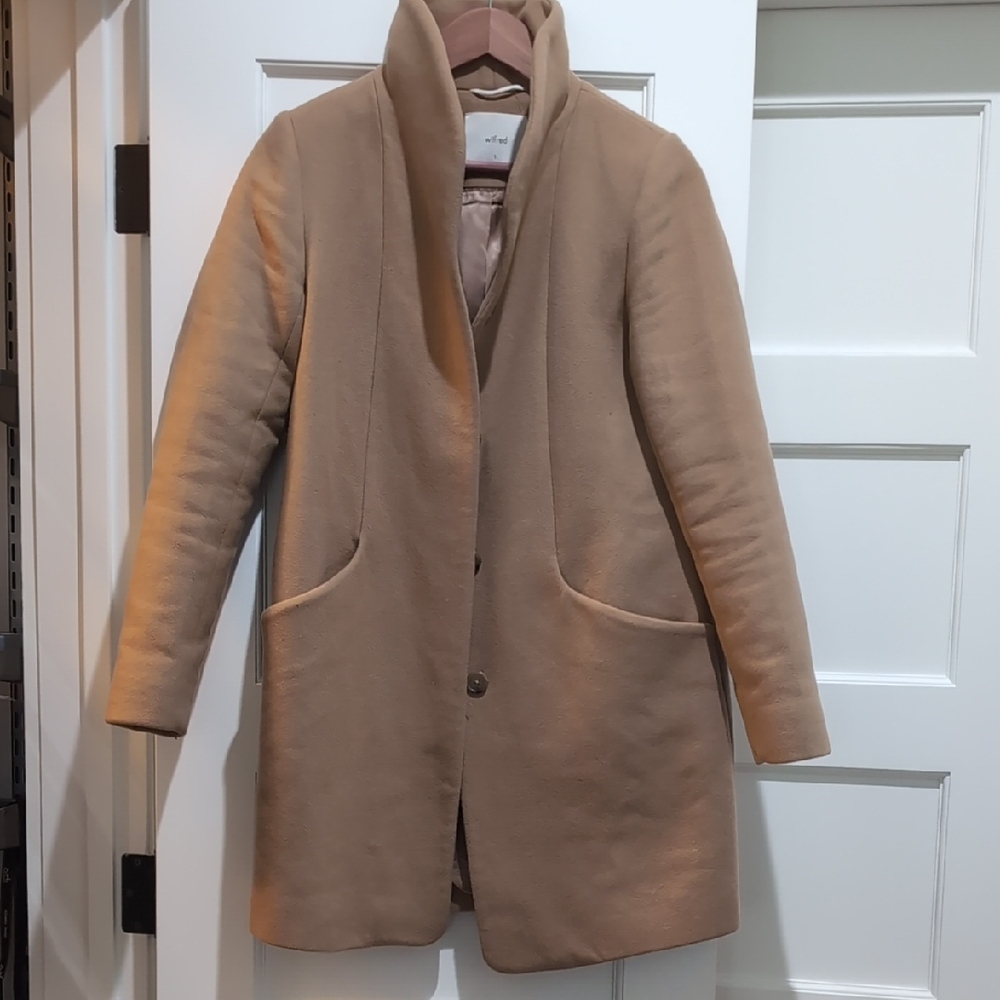 Aritzia Wilfred Wool And Cashmere Camel Coccon Coat